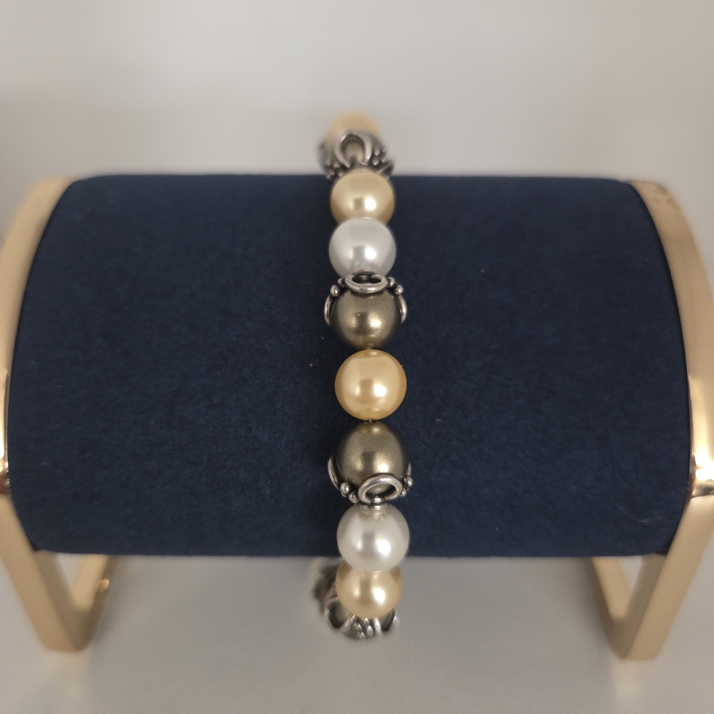 Elegant Swarovski Multi Colors Pearls Bracelet